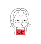 三白眼ネコの日常（個別スタンプ：4）
