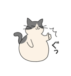 まるねこ（白黒）（個別スタンプ：1）