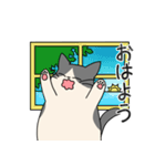 まるねこ（白黒）（個別スタンプ：10）