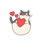 まるねこ（白黒）（個別スタンプ：12）