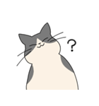まるねこ（白黒）（個別スタンプ：18）