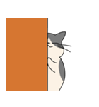 まるねこ（白黒）（個別スタンプ：25）
