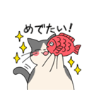 まるねこ（白黒）（個別スタンプ：33）