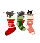 猫ルキーの家族 のクリスマス(冬)（個別スタンプ：3）