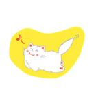 にゃーこ白いふわふわ（個別スタンプ：1）