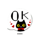 【カスタムスタンプ】レトロな黒猫（個別スタンプ：4）