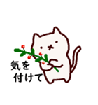 冬の日の手描きねこ（個別スタンプ：9）