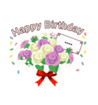 花束に誕生日カードを添えて（個別スタンプ：2）
