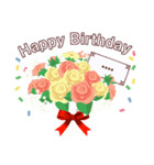 花束に誕生日カードを添えて（個別スタンプ：3）