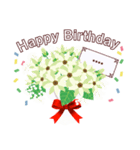 花束に誕生日カードを添えて（個別スタンプ：6）