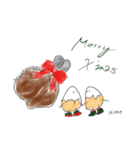 hanjukunotamago with Xmas（個別スタンプ：1）