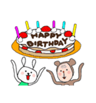 うさぎとサル（個別スタンプ：5）