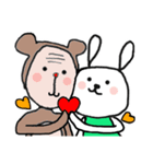 うさぎとサル（個別スタンプ：37）