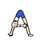人文字くん アルファベットと数字（個別スタンプ：4）