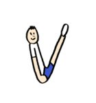 人文字くん アルファベットと数字（個別スタンプ：6）