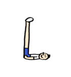 人文字くん アルファベットと数字（個別スタンプ：7）
