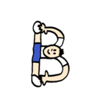 人文字くん アルファベットと数字（個別スタンプ：8）