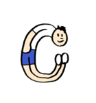 人文字くん アルファベットと数字（個別スタンプ：12）