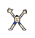 人文字くん アルファベットと数字（個別スタンプ：14）