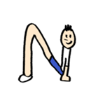 人文字くん アルファベットと数字（個別スタンプ：15）
