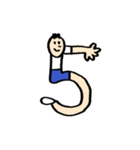 人文字くん アルファベットと数字（個別スタンプ：17）