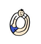 人文字くん アルファベットと数字（個別スタンプ：19）