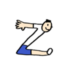 人文字くん アルファベットと数字（個別スタンプ：22）