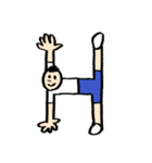 人文字くん アルファベットと数字（個別スタンプ：32）