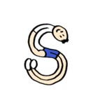人文字くん アルファベットと数字（個別スタンプ：35）