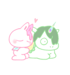 ゆめうさ＆ヘラうさ withおうまさん（個別スタンプ：33）