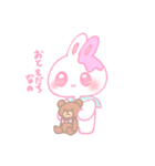 ゆめうさ＆ヘラうさ withおうまさん（個別スタンプ：34）