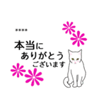 シンプル白猫☆カスタムスタンプ【敬語】（個別スタンプ：4）