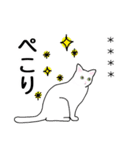 シンプル白猫☆カスタムスタンプ【敬語】（個別スタンプ：7）