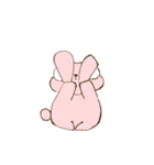 ぴんくのゆるうさちゃんスタンプ（個別スタンプ：4）