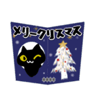 【カスタム】レトロな黒猫と冬（個別スタンプ：28）