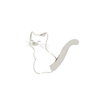 モノクロ猫ちゃんスタンプ（個別スタンプ：1）