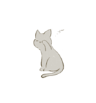 モノクロ猫ちゃんスタンプ（個別スタンプ：4）