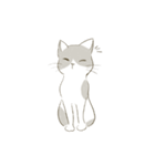 モノクロ猫ちゃんスタンプ（個別スタンプ：6）