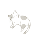 モノクロ猫ちゃんスタンプ（個別スタンプ：8）