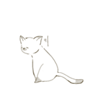 モノクロ猫ちゃんスタンプ（個別スタンプ：14）