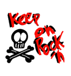 パンク ロックンロール なドクロ アート（個別スタンプ：38）