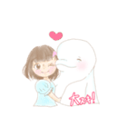 ベルーガと女の子（個別スタンプ：1）