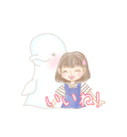 ベルーガと女の子（個別スタンプ：17）