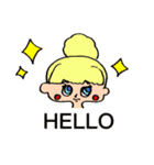 手書きゆるゆる女の子 Englishver.（個別スタンプ：1）