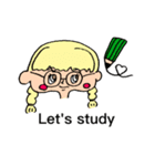 手書きゆるゆる女の子 Englishver.（個別スタンプ：3）