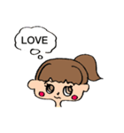 手書きゆるゆる女の子 Englishver.（個別スタンプ：5）