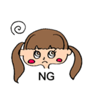 手書きゆるゆる女の子 Englishver.（個別スタンプ：7）