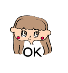 手書きゆるゆる女の子 Englishver.（個別スタンプ：8）