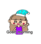 手書きゆるゆる女の子 Englishver.（個別スタンプ：11）