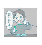 机の上のボーイッシュくんたち（個別スタンプ：4）